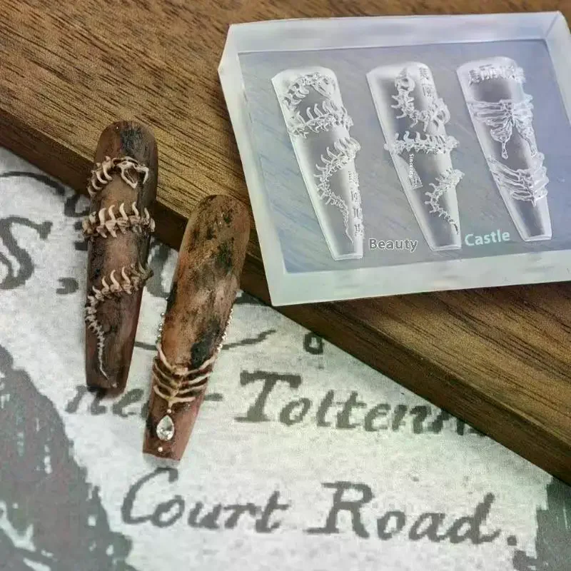 

1 шт. 3D-форма для ногтей в виде змеиной кости, аксессуары для дизайна ногтей, силиконовые декоративные шаблоны для дизайна ногтей, форма для ногтей