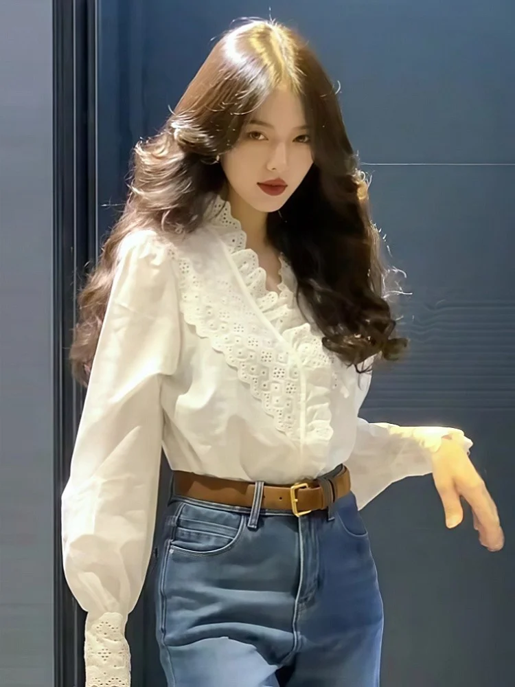 

Белое кружево с v-образным вырезом Long Sve irt, женское модное элитное платье во французском стиле, дизайн Senation, новое поступление лета