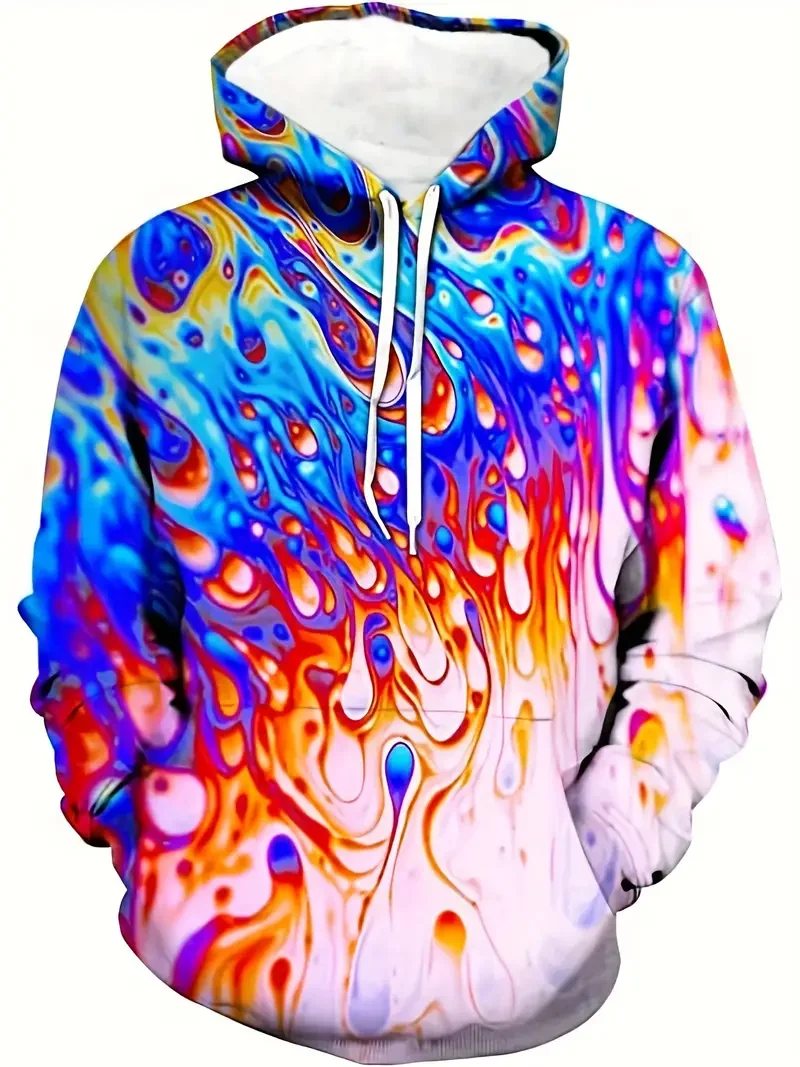 

Men's Hoodie 3D Printed Optical Illusion Color Pattern Women's Children Fashion Casual Fun Spring And Autumn Pullover Sport Tops