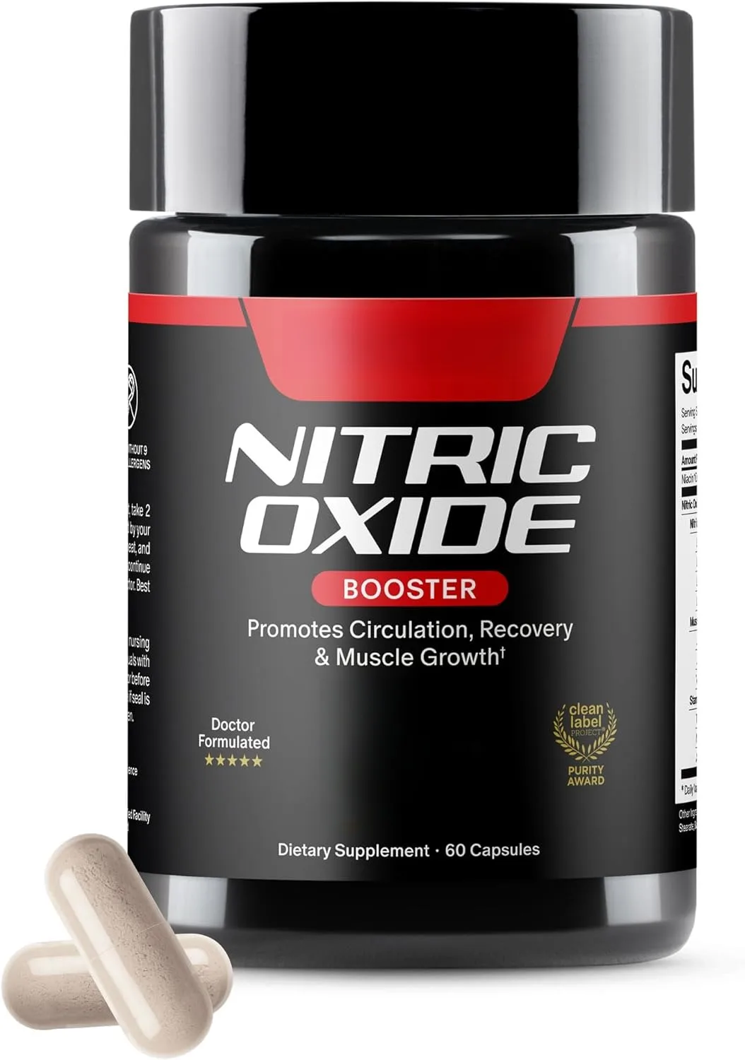 Nitric Oxide Booster Supplements 60 Vegan Capsules