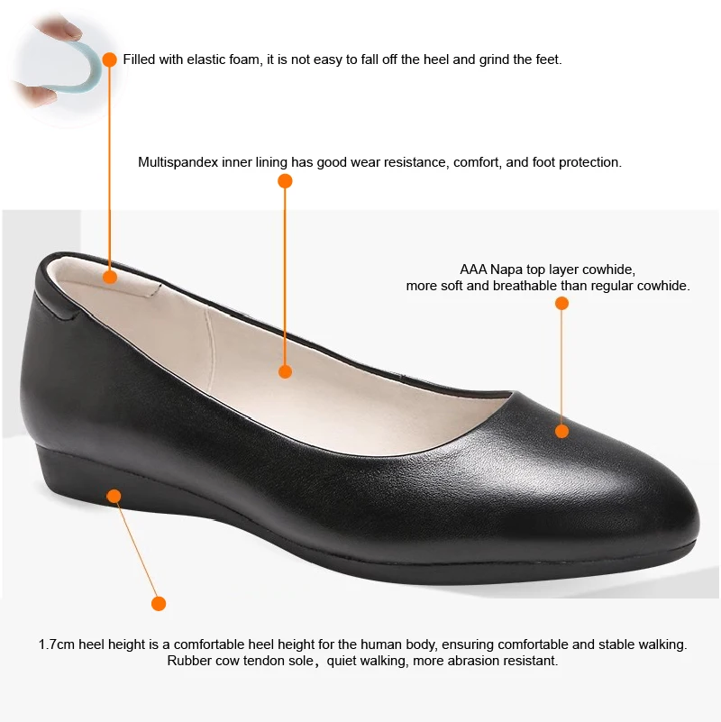 Flat Soft Comfortable Breathable Work Shoes For Flight Female Stewardess Air Crew Waiter Shopping  Trainman Attendant Controller