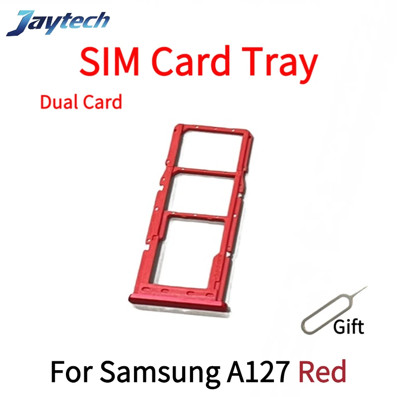 1PCS SIM Card Tray For Samsung A11 A12 A127 Sim Card Reader Holder Dual Sim Card Tray Holder Slot Adapter With PIN