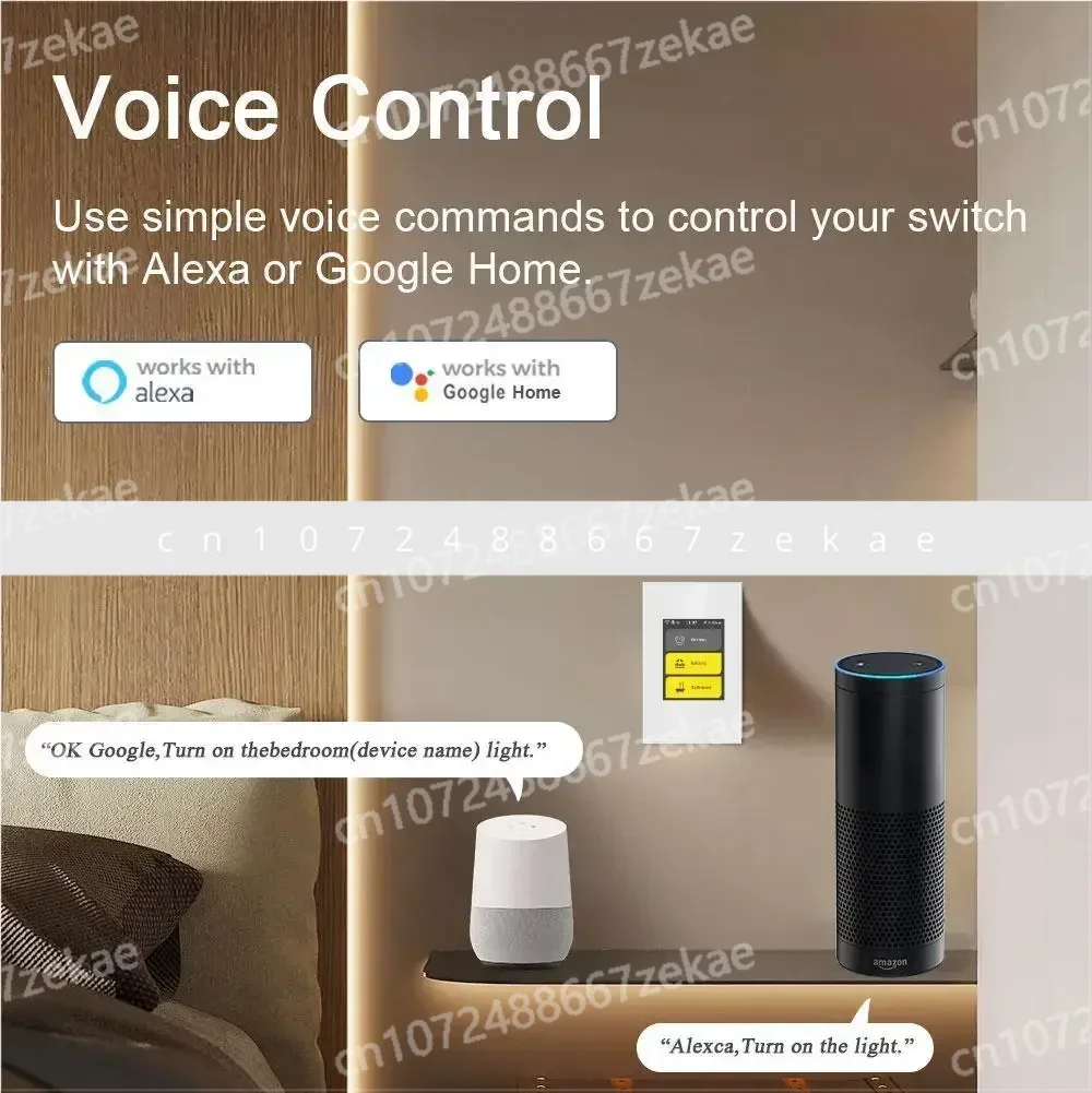 مع استهلاك الطاقة Google Alexa Home Automation 5 نماذج في 1 LCD Wifi Switch Smart Home #6