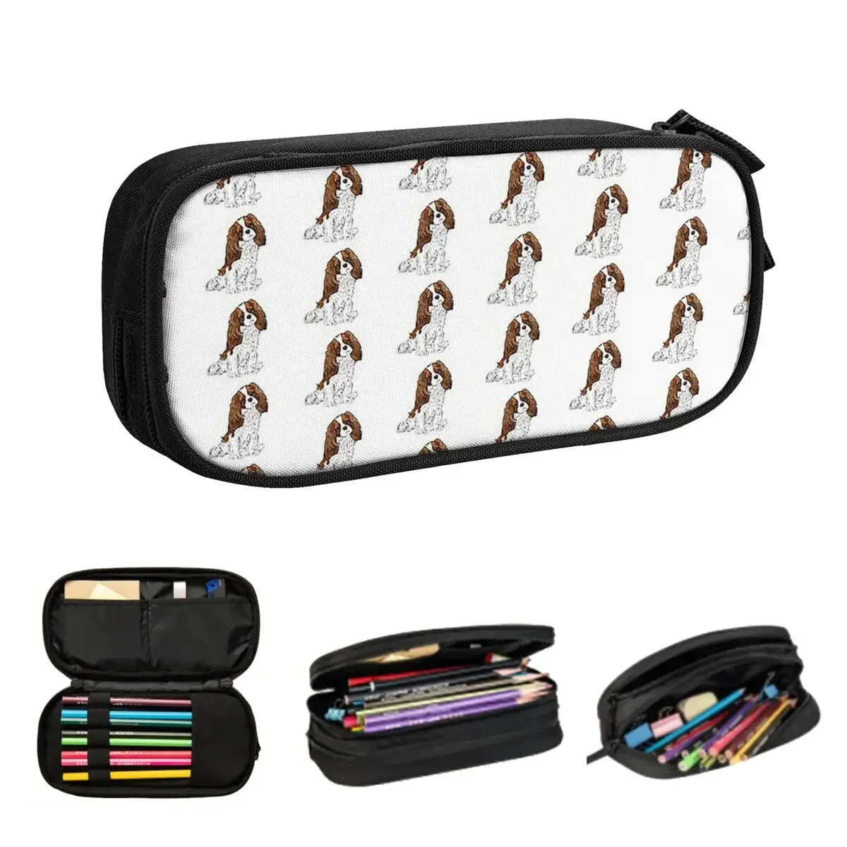 

Cavalier King Charles Spaniel Blenheim Pencil Cases Large Storage Pen Bags Pen Box Pencil Pouch For Boys Girls Stationery School