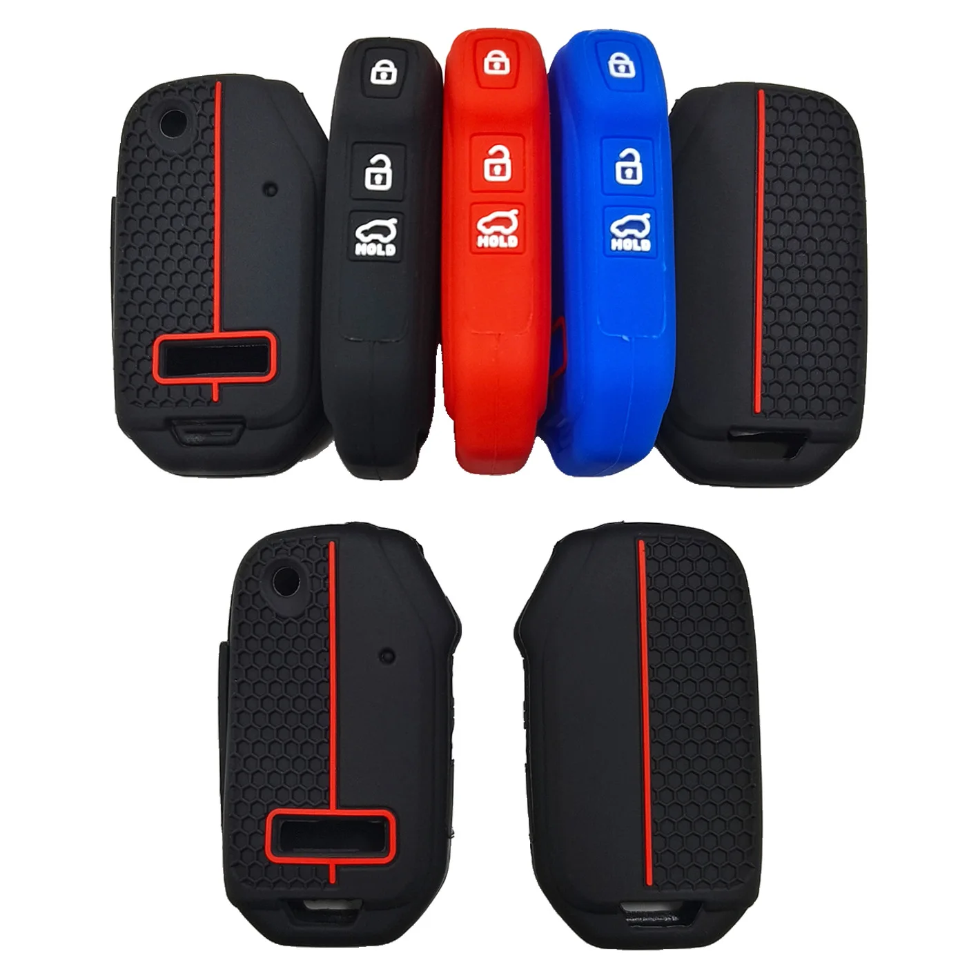 

High-quality shockproof key cover, suitable for Kia Smart Run K5, Kiku honeycomb pattern silicone key cover, Aobao K3, KX3