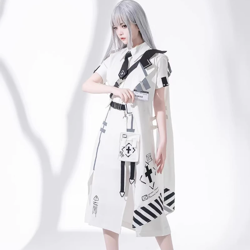 

Новый японский оригинальный летний комплект 2026: стильная юбка с коротким рукавом, функциональный дизайн, накидка-шаль, рубашка и юбка, набор для косплея