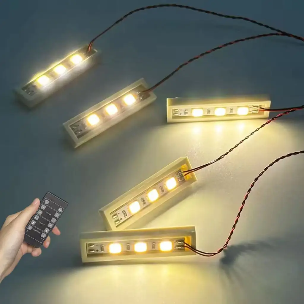 LYBMTWF 20st 1×4 LED DIY-verlichtingsset, LED-lichtsteen, compatibel met Lego bouwsteen 3710 (versie met afstandsbediening)