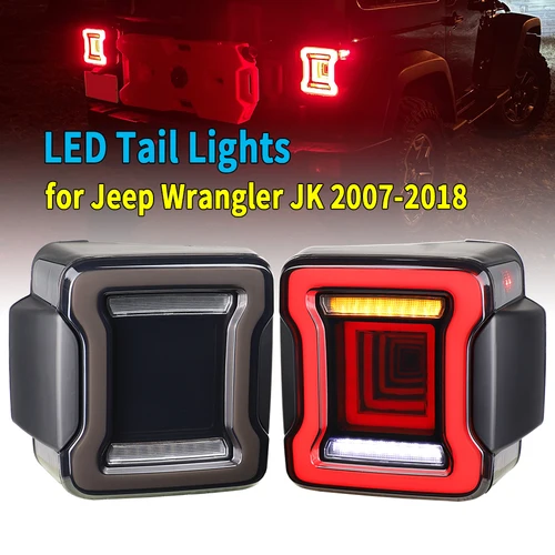 Imagen 1 del producto Luces traseras LED para Jeep Wrangler JK 2007-2018 conjunto de luces traseras luces traseras luz de marcha atrás de freno luces de circulación diurna