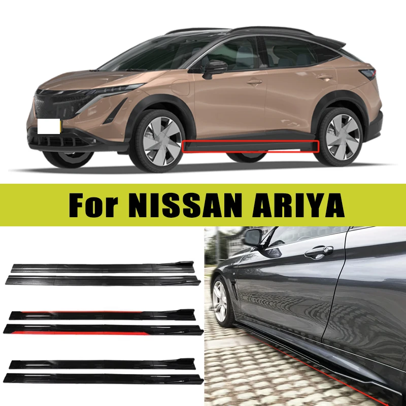 

Universal 2m/2.2m Car Side Skirt Extension SplitterBumper Racing Side Wing Bumper Lip Side Spoiler For NISSAN ARIYA Accessories
