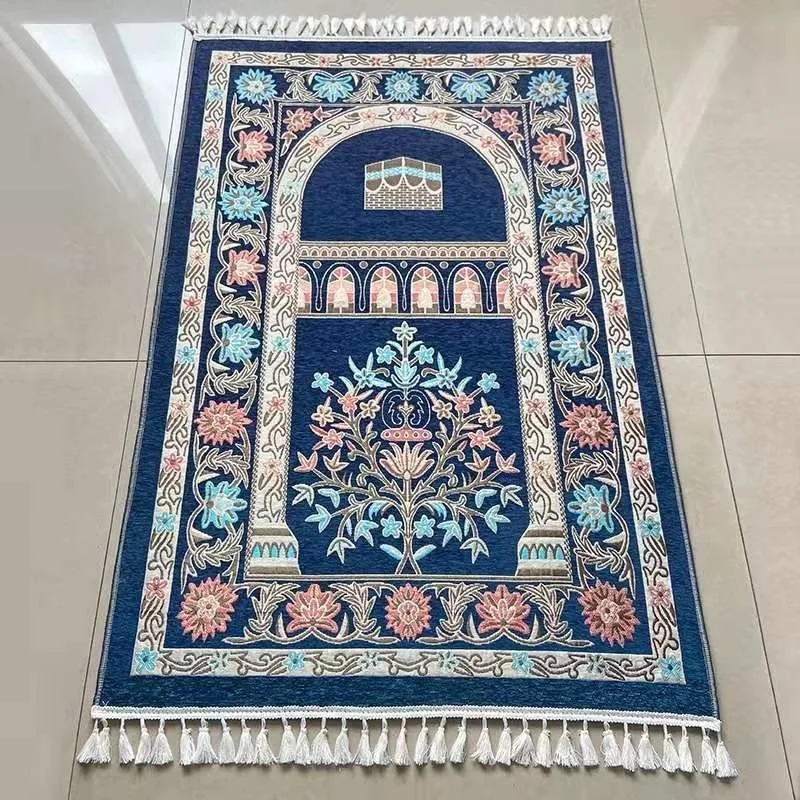 

Four Seasons Universal 70x100cm Home Carpet Worship Blanket Chenille Arab Prayer Mat Lightweight Travel Prayer Rug Islamic Gift