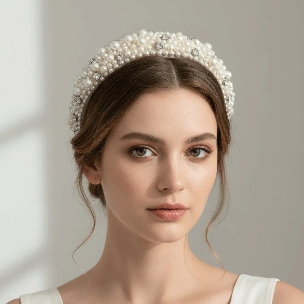tiara-de-cabelo-elegante-artesanal-com-perolas-e-strass-base-plastica-elastica-design-de-topo-alto-larga-cores-solidas