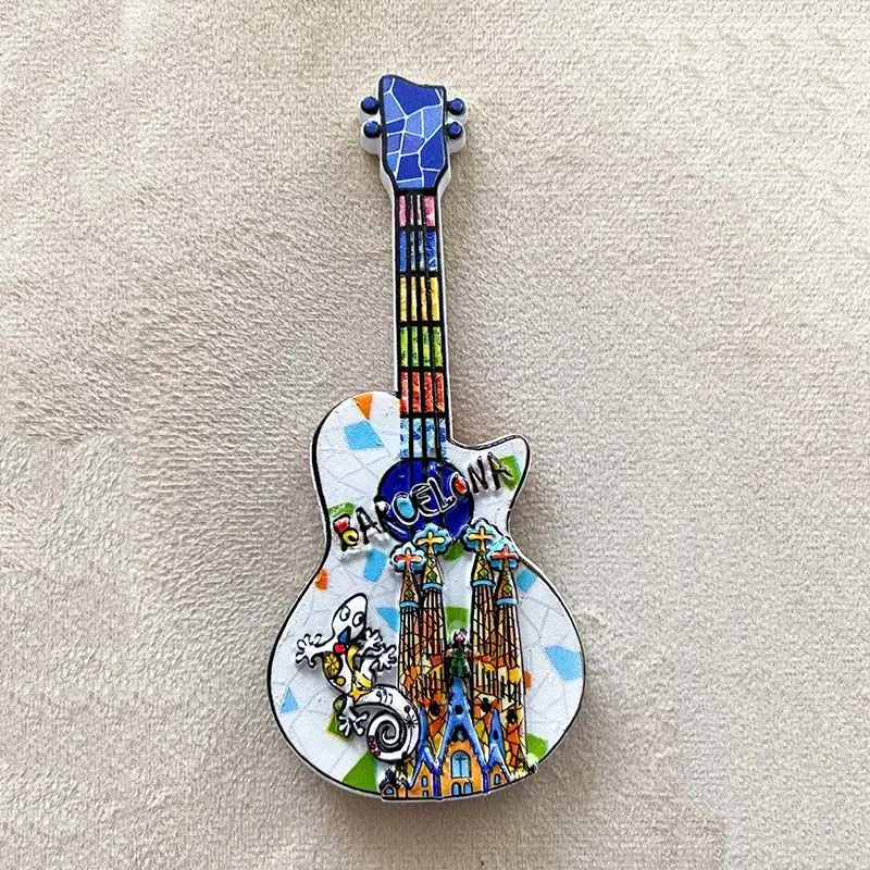 

Barcelona Fridge Magnets Rock Guitar Artistic Gift Magnetic Travel Souvenirs Hand Gifts for Giving