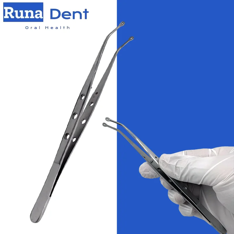 Dental Cotton Dressing Forcep Surgical Stitching Tweezer Needle Tweezers Serrated Tip Operation