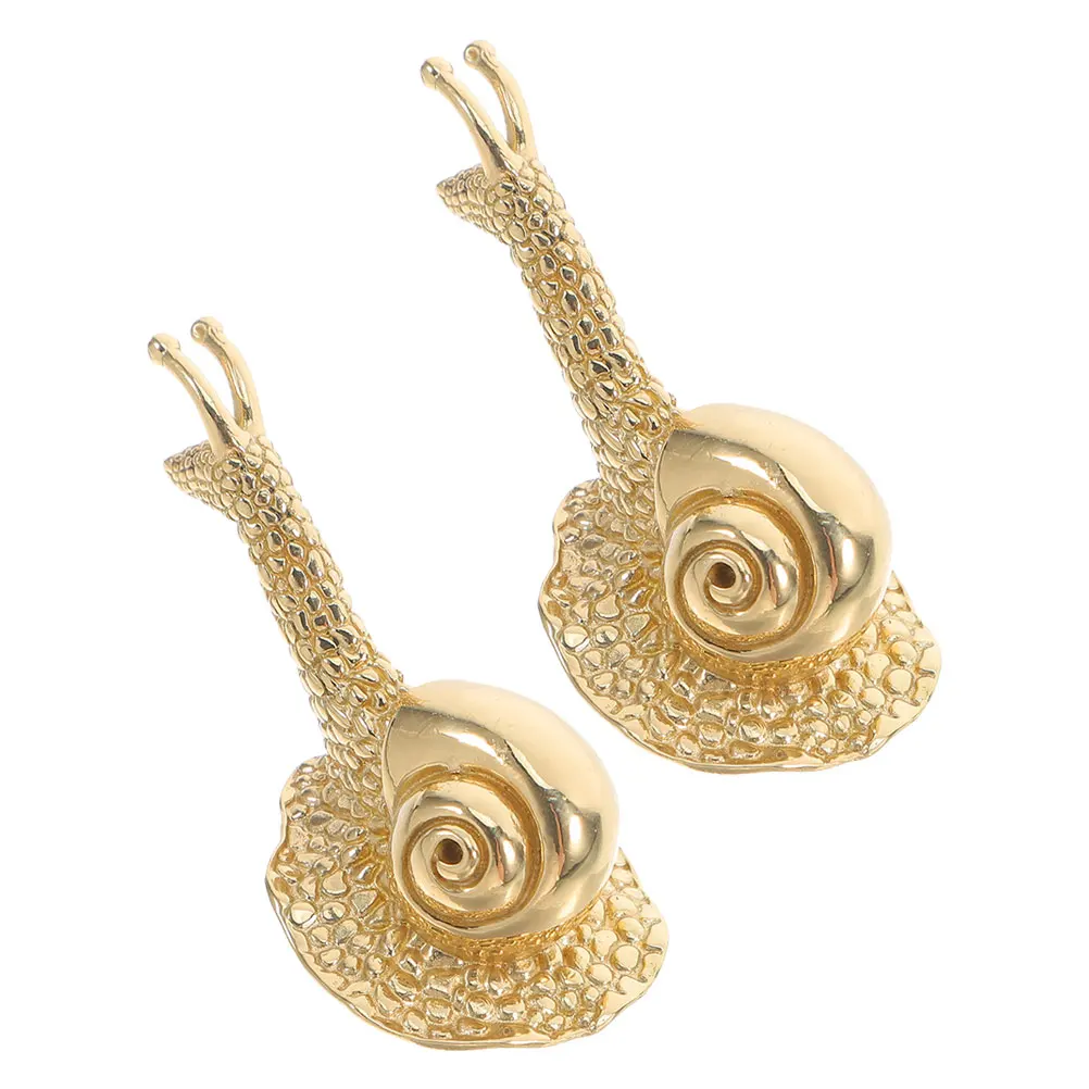 

2pcs Brass Snail Handles Vintage Decorative Cabinet Knobs Furniture Hardware Golden Pulls for Dresser drawers Storage