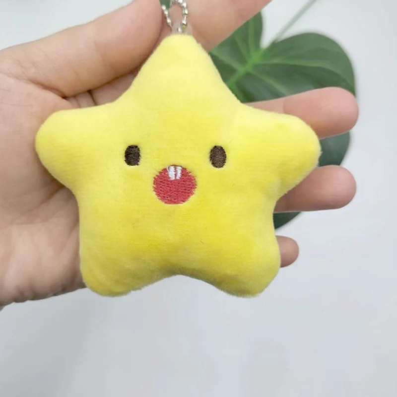 Colgante de estrella de felpa para teléfono móvil, llavero chirriante, colgante de bolsa, muñeco de peluche de dibujos animados, decoraciones de dijes