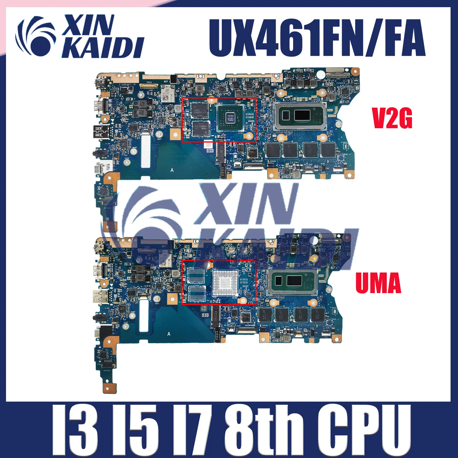 Motherboard Laptop untuk ASUS Zenbook Flip UX461FA UX461FN TP461U TP461F komputer Mainboard i3 i5 i7 8th Gen CPU 8GB 16GB RAM