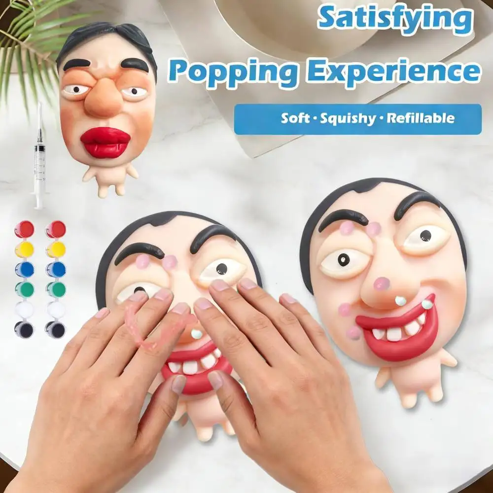 Cute Sensory Squeeze Toy Fun Big Face Shape TPR Soft Rubber Material Toy Slow Rebound Fidget Toy for Friends Stress Relief Gift