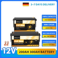 12V 200Ah 300Ah Lithium Battery,6000+ Deep Cycle LiFePO4 Battery with Built-in BMS for Home Storage,Trolling Motors,RVs,Solar