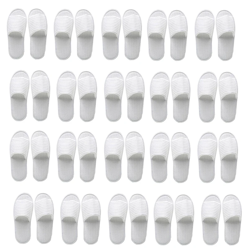 NEW-Spa Slippers, 20 Pairs Open Toe Toe Disposable Slippers Fit Size For Men And Women For Hotel Home Guest Used