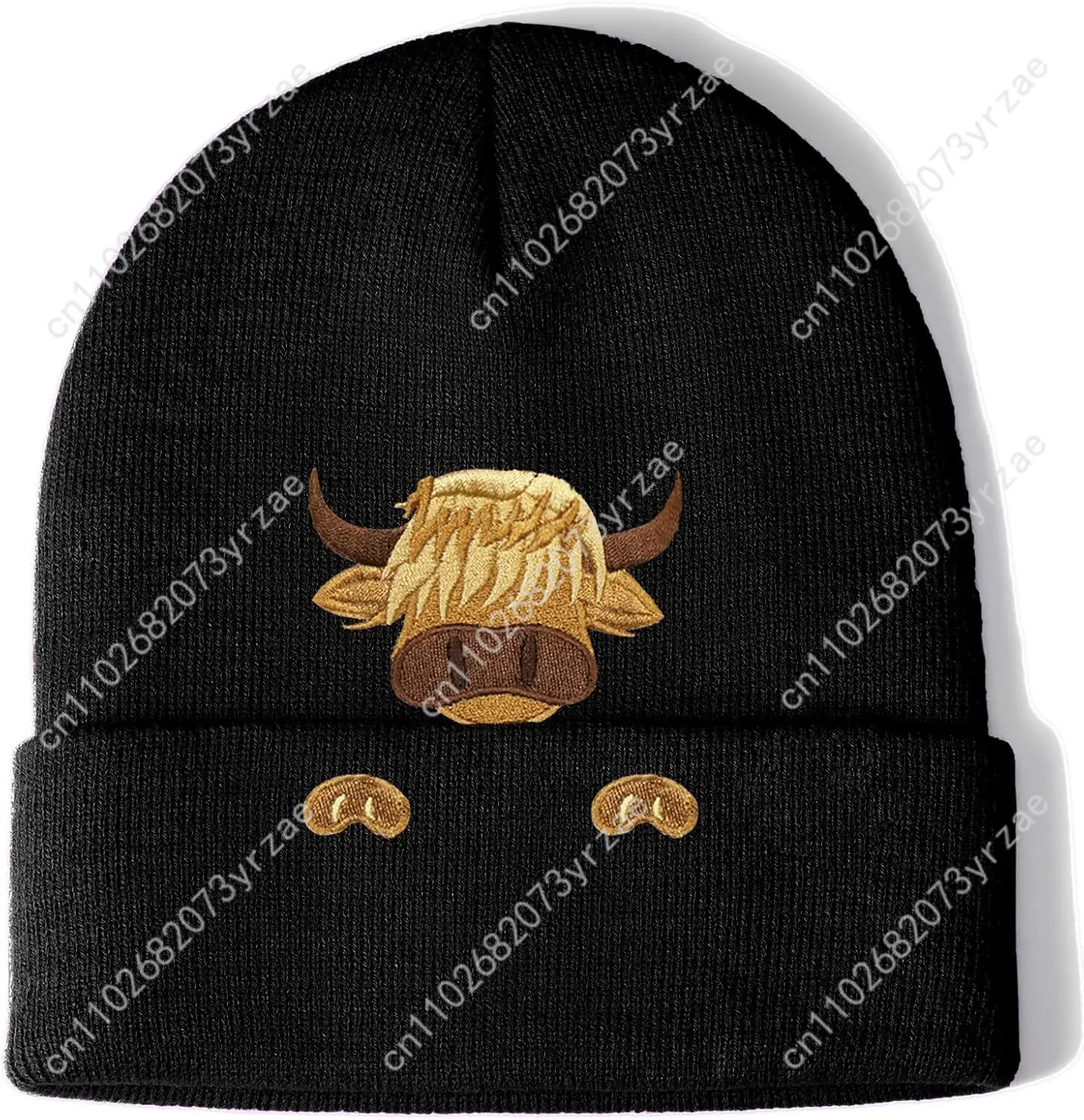 

Highland Cow Embroidered Beanie Hat for Women Men Highland Lovers Cute Christmas Stocking Stuffers Animal Birthday Gifts