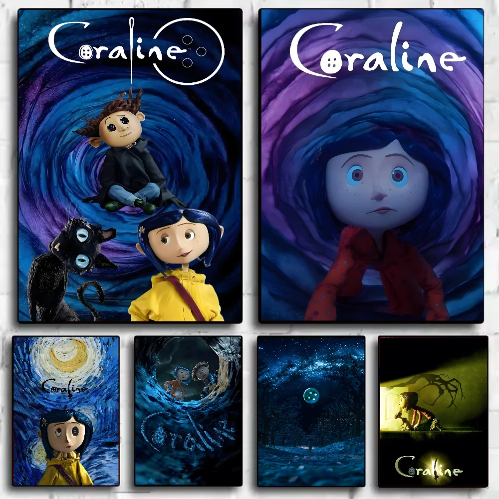 Póster de película de Anime C-Coraline M-MOM, arte HD, pared adhesiva, impermeable, para el hogar, sala de estar, dormitorio, bar, decoración estética