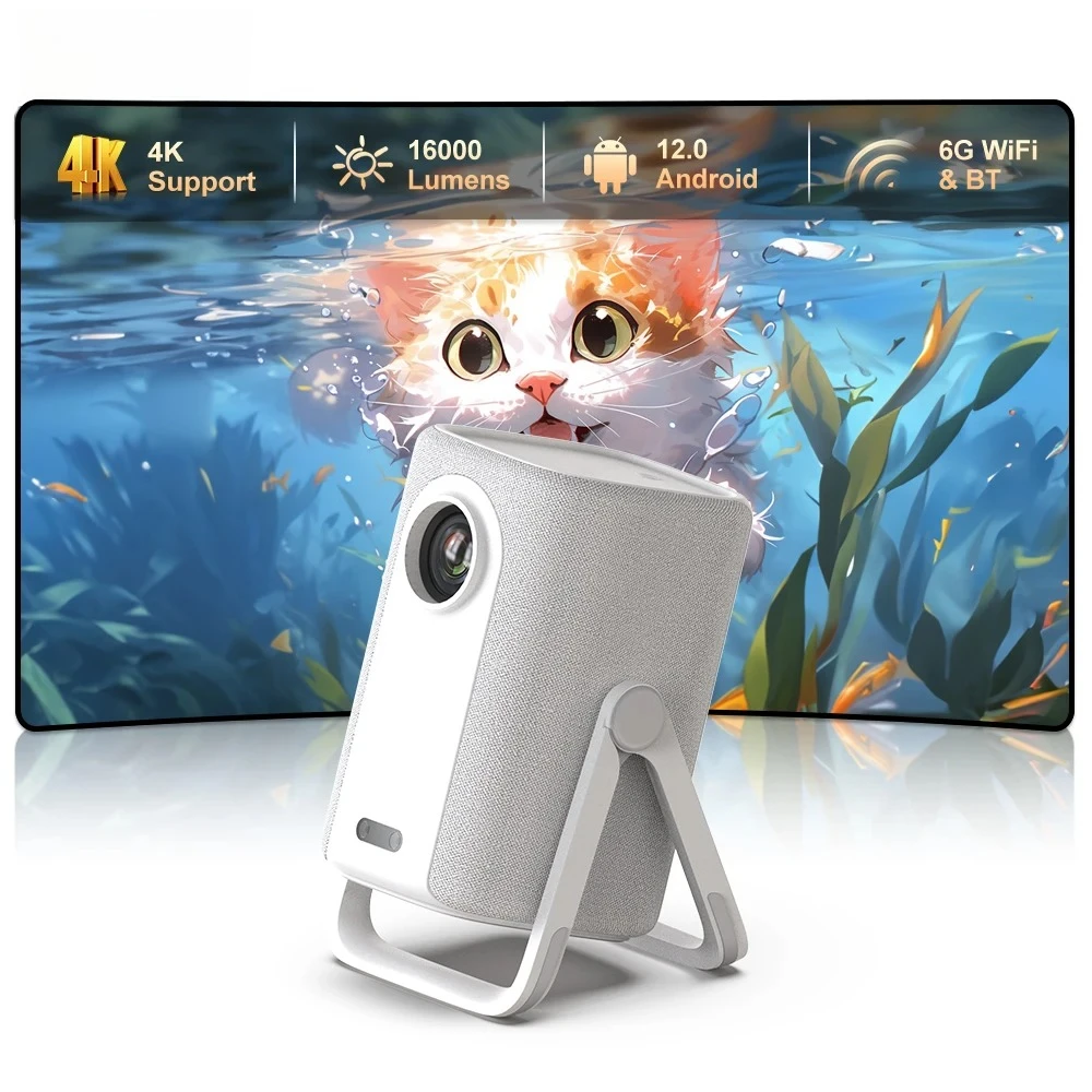 

Проектор R16 1080P Smart Android WiFi с высокой яркостью для домашнего кинотеатра, поддержка видео 4K и автофокусировка, кинопроекторы