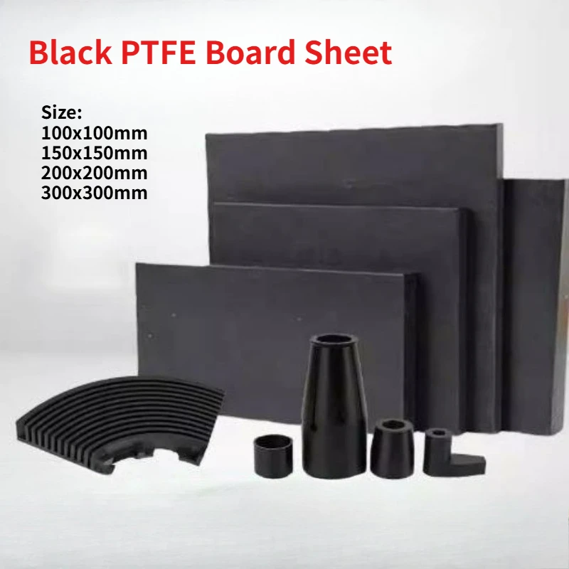 1pcs Thickness 2/3/4/5/6/8/10/12/15mm Black PTFE Board Sheet Polytef Plate Block Anti-Corrosion Machining 100x100mm-300x300mm