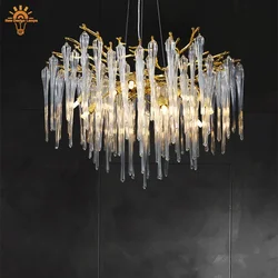 Designer Chandelier Crystal Dining Room Nordic Column Crystal Chandelier Lighting for Living Room Home Decoraction Lustre