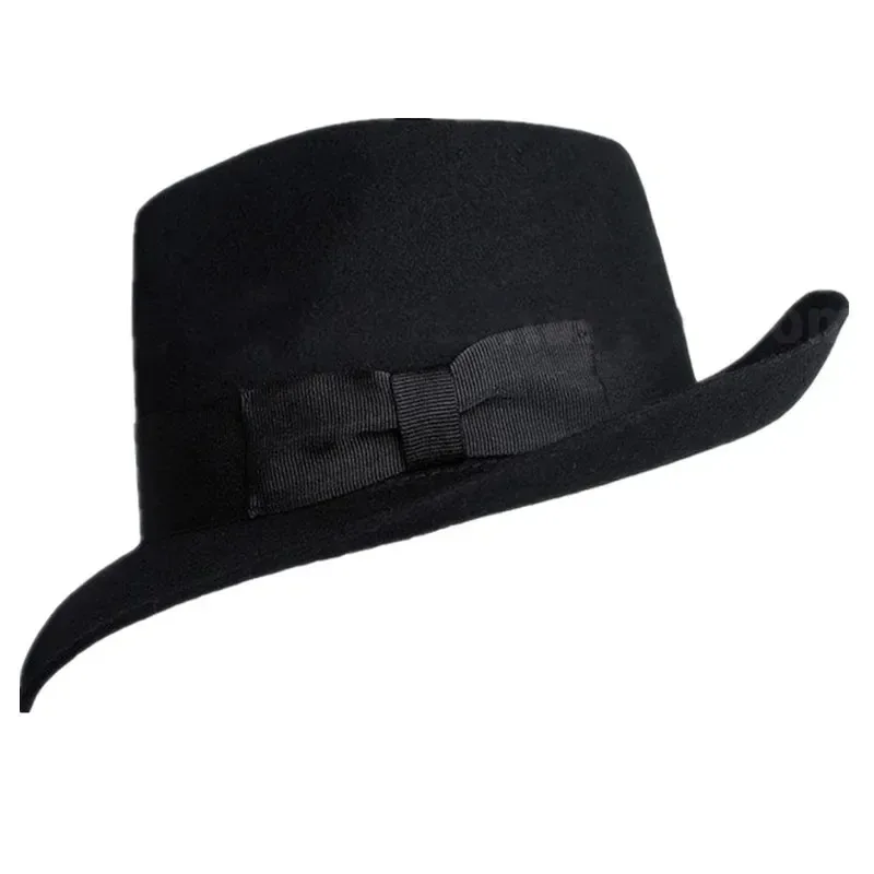Cosjie Nuovo cappello di lana 100% lana australiana 1:1 Michael Jackson Concerto Danza Fedora Classico nero a tesa larga Jazz Cappelli da gentiluomo