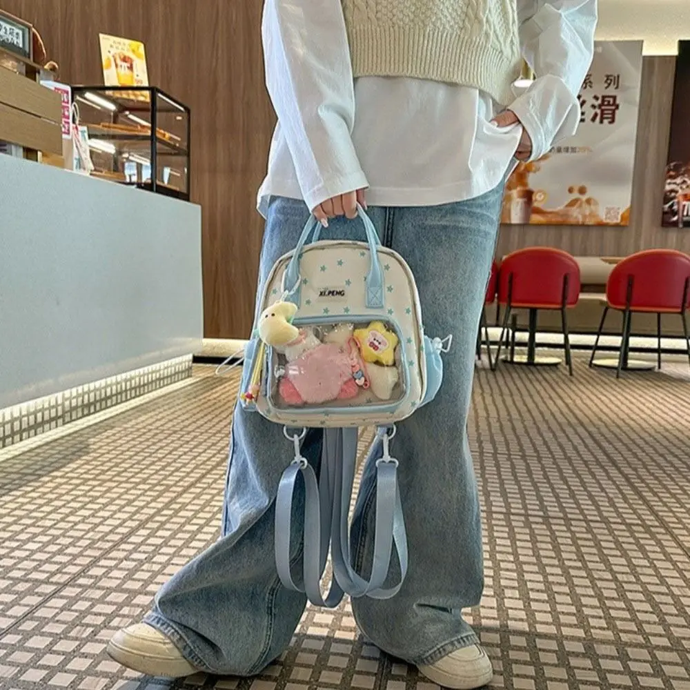 

Нейлоновый прозрачный Itabag двойного назначения, однотонные прозрачные карманные рюкзаки, сумка через плечо, сумка для хранения значков, рюкзаки Y2k