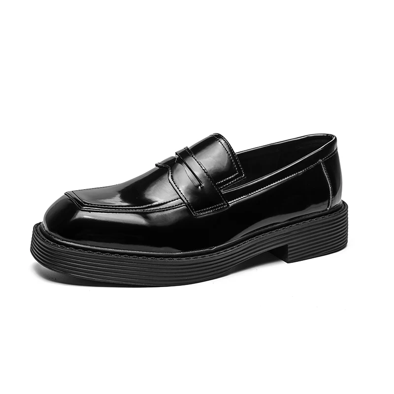 

Designer's New Men's Shiny Leather Shoes Thick Sole Loafers Men's Party Dress Shoes Business Casual Shoes Free Delivery