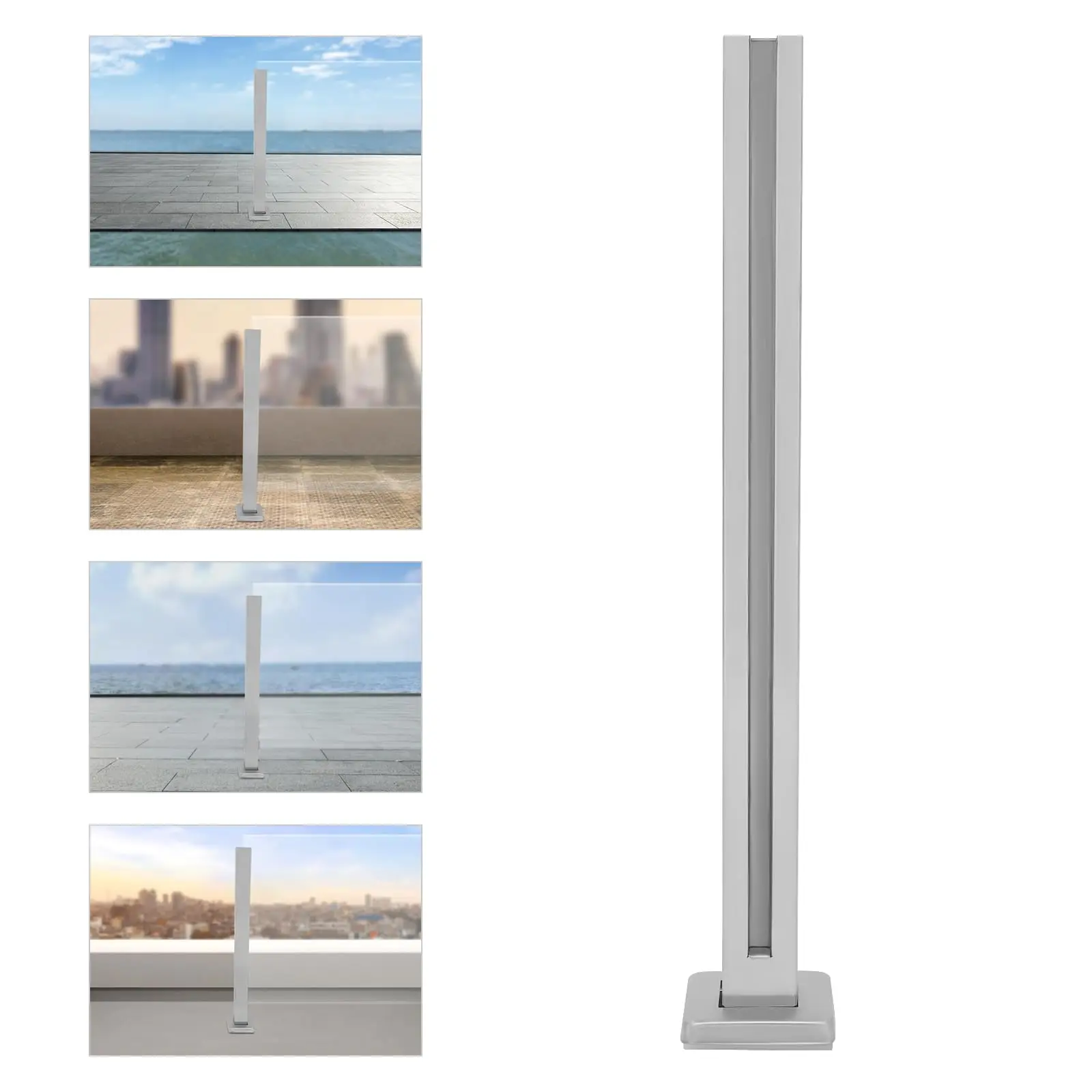 ガラス手すり支柱、304ステンレス鋼ガラス欄干、バルコニー手すり（欄干、バルコニー、デッキ、階段用）、手すりを追加することはできません