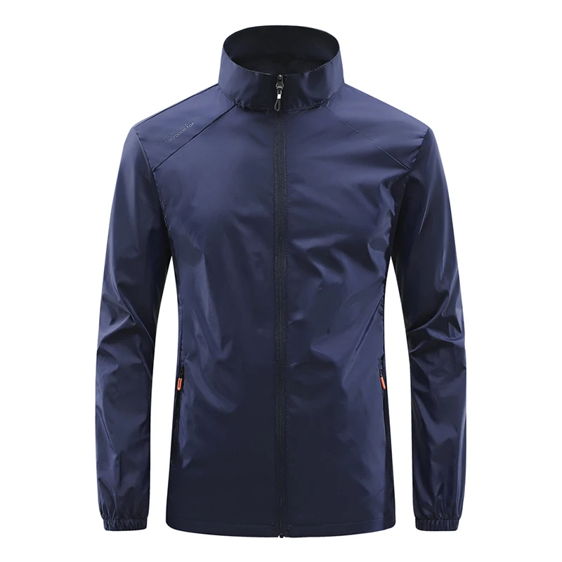 Fashion Stand Collar Zipper Printed Letter Casual Thin Coats Men's Clothing 2024 Summer New Loose All-match Tops Korean Jackets