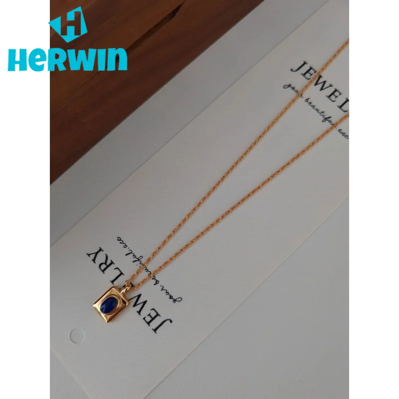 Full Body S925 Sterling Silver Plated With 18K Gold | Lapis Lazuli Necklace | Chain Length 38+6CM