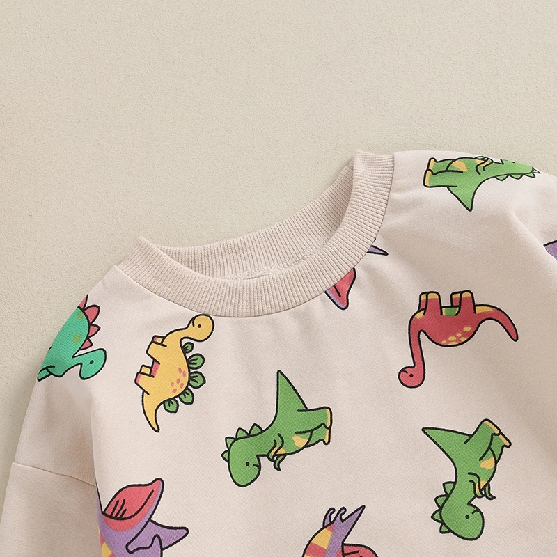 

Infant Baby Girls Boys Fall Winter Sweatshirt Romper Long Sleeve Crewneck Dinosaur Casual Jumpsuit 2023