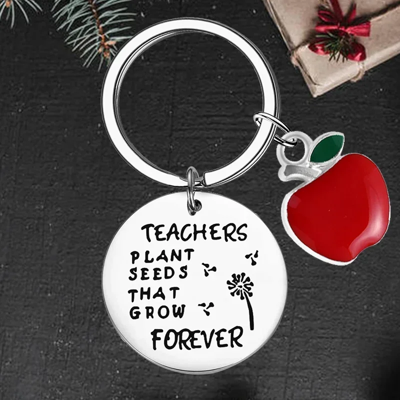 Cute Teacher Valentine's Day Christmas Gift Keychain Teacher Key chain Keyring Holder