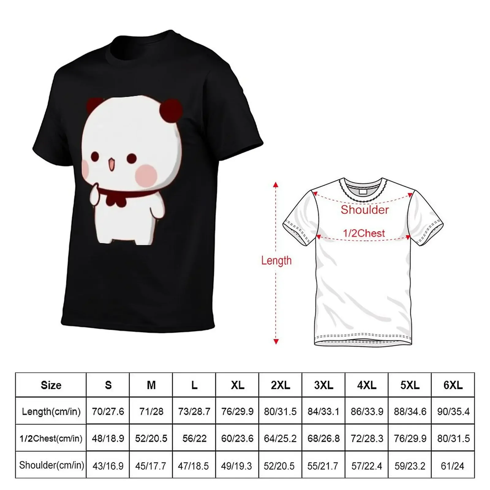 Panda Bear And Brownie True Love BUBU DUDU Couple 2024 v10 T-Shirt customizeds men clothes