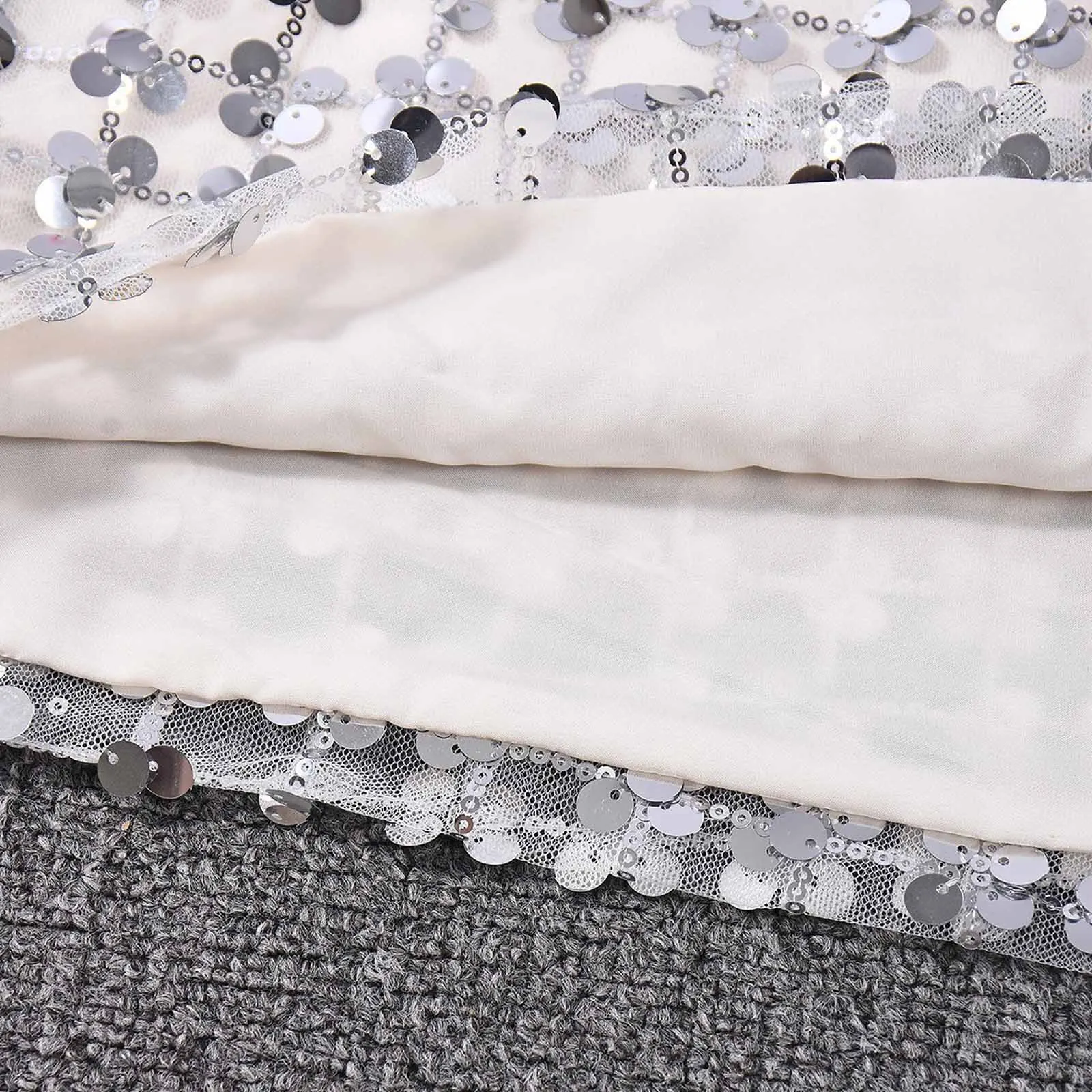 Mini-jupes à paillettes scintillantes Y2K pour femmes, vêtements de danse Rave en maille, doublure entièrement, fermeture éclair latérale, jupe trapèze pour fête d'anniversaire, boîte de nuit