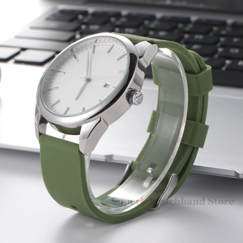 Silicone Watch Band for Samsung Galaxy 18/20/22/24mm Soft Quick Release Rubber Watch Bands for Garmin for Huawei Watch Straps