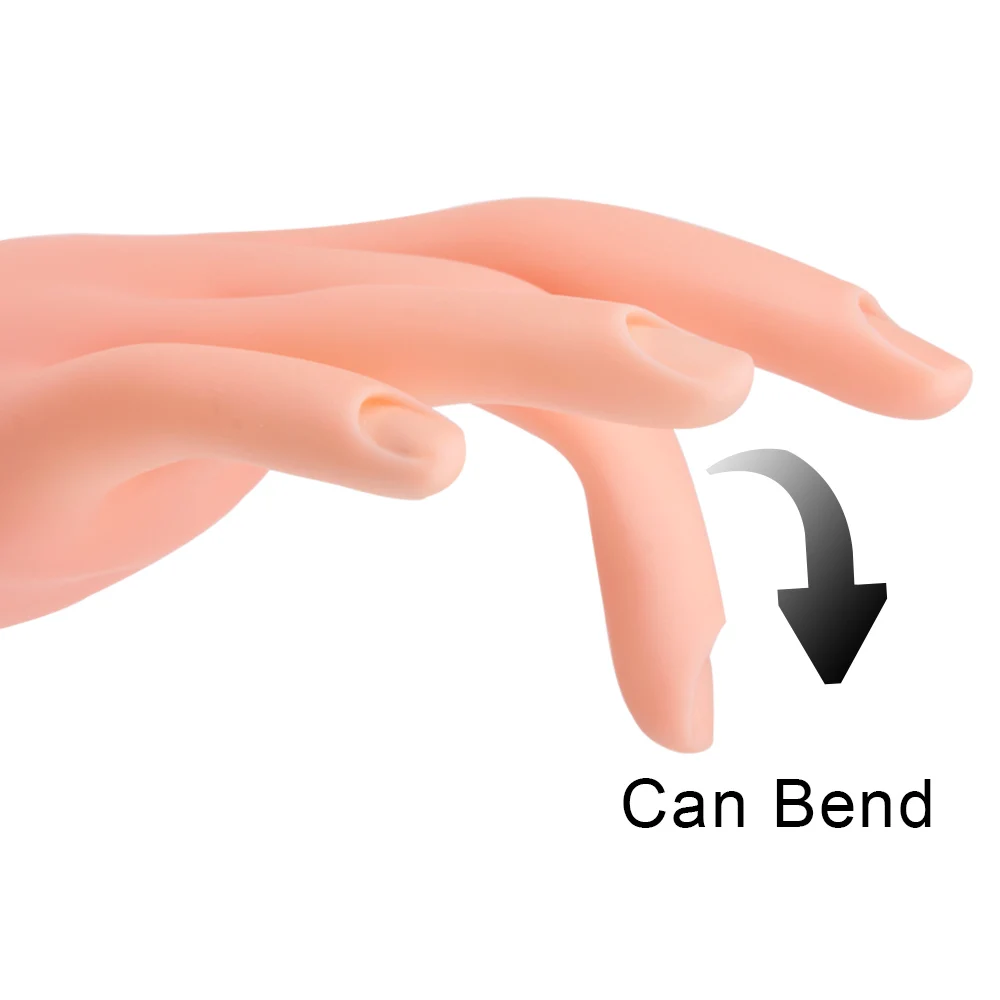 Manicure Practice Fake Hand Simulation Hand Training Model Flexible Removable Prosthesis Soft Fake Nail Painting Manicure Tool