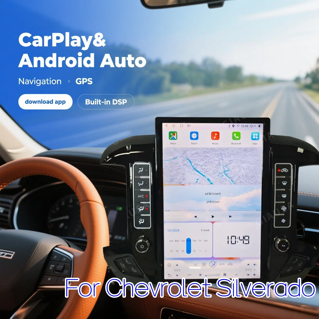 

New For Chevrolet Silverado GMC Sierra 2013 2018 Android Car Radio Screen Auto GPS Navigation Carplay Head Unit Monitor