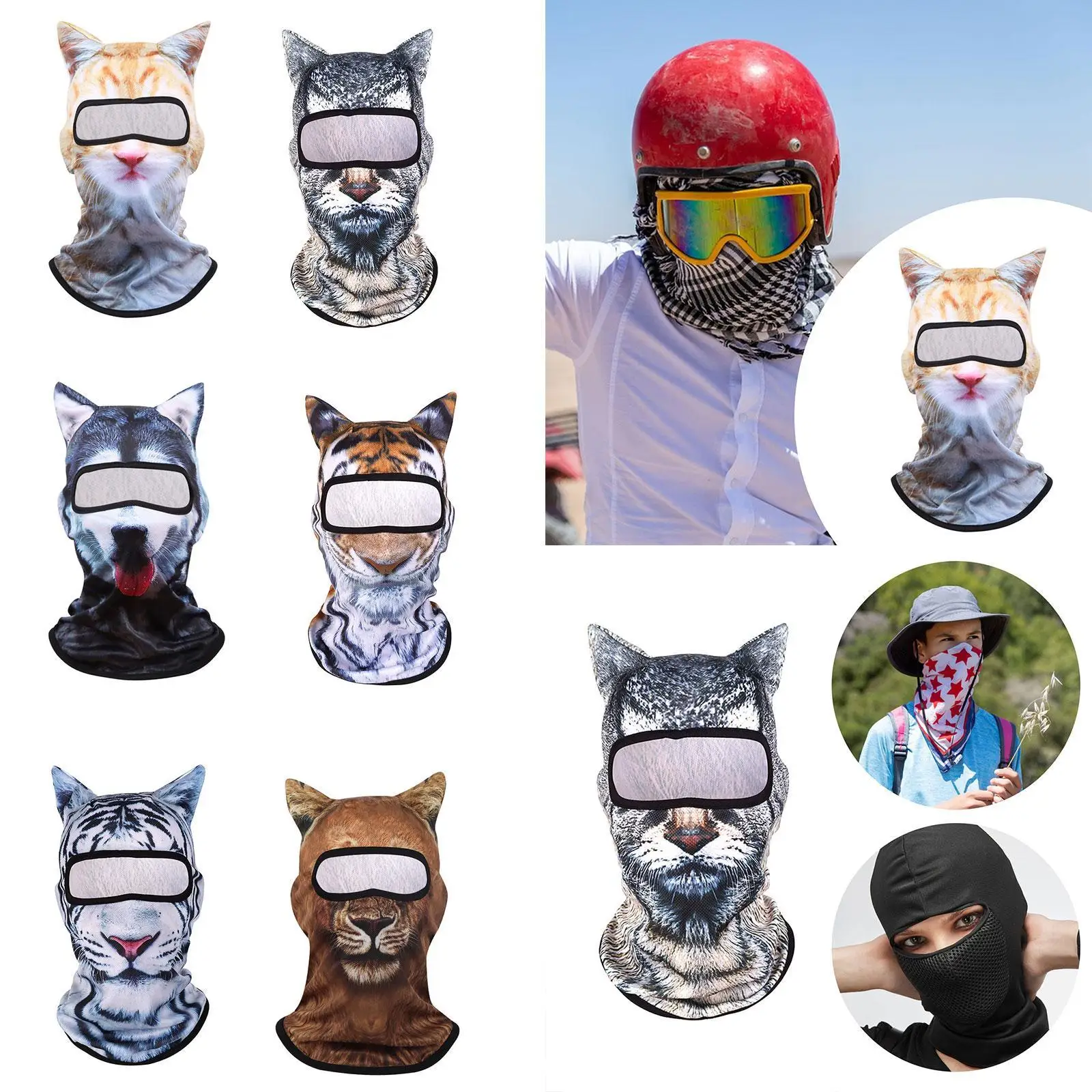 Balaclava animal máscara facial máscara de cabeça máscara de esqui para esportes de equitação ao ar livre