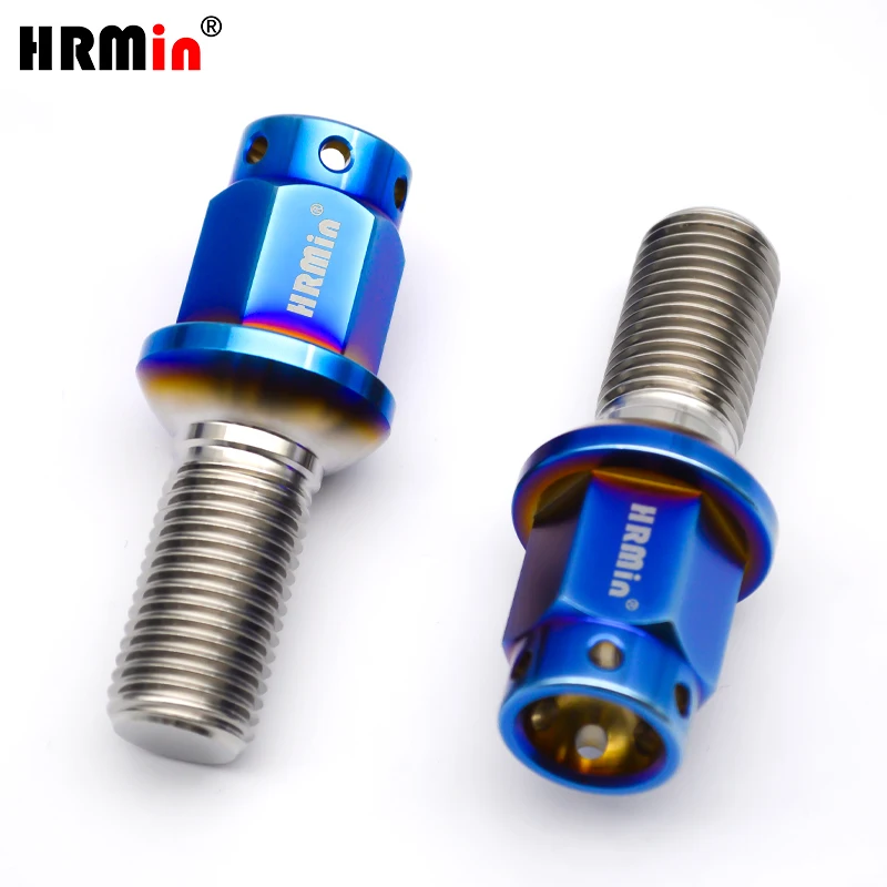HRmin Extended 17mm Hex 6 Holes in Round Head R13 Spherical Seat Gr.5 Titanium Automobile Vehicle Car Wheel Bolt M14x1.5mm
