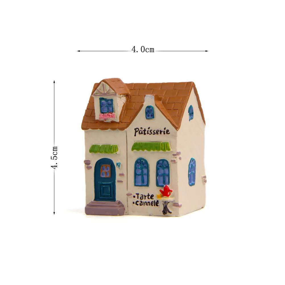 4 قطعة ديكور مصغر من الراتنج مشرق الترفيه كوخ شكل سطح المكتب خزانة الجدول زخرفة للمنزل غرفة المعيشة غرفة نوم سيارة الطرف