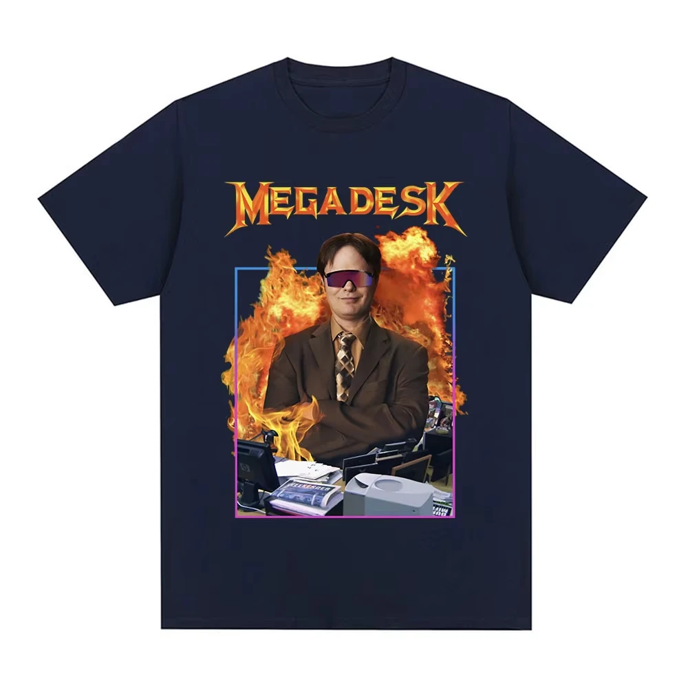 Dwight Schrute Megadesk Michael Scott Homage The Office T-shirt Tv Series T Shirt Men Women Cotton Casual Short Sleeve T-Shirts