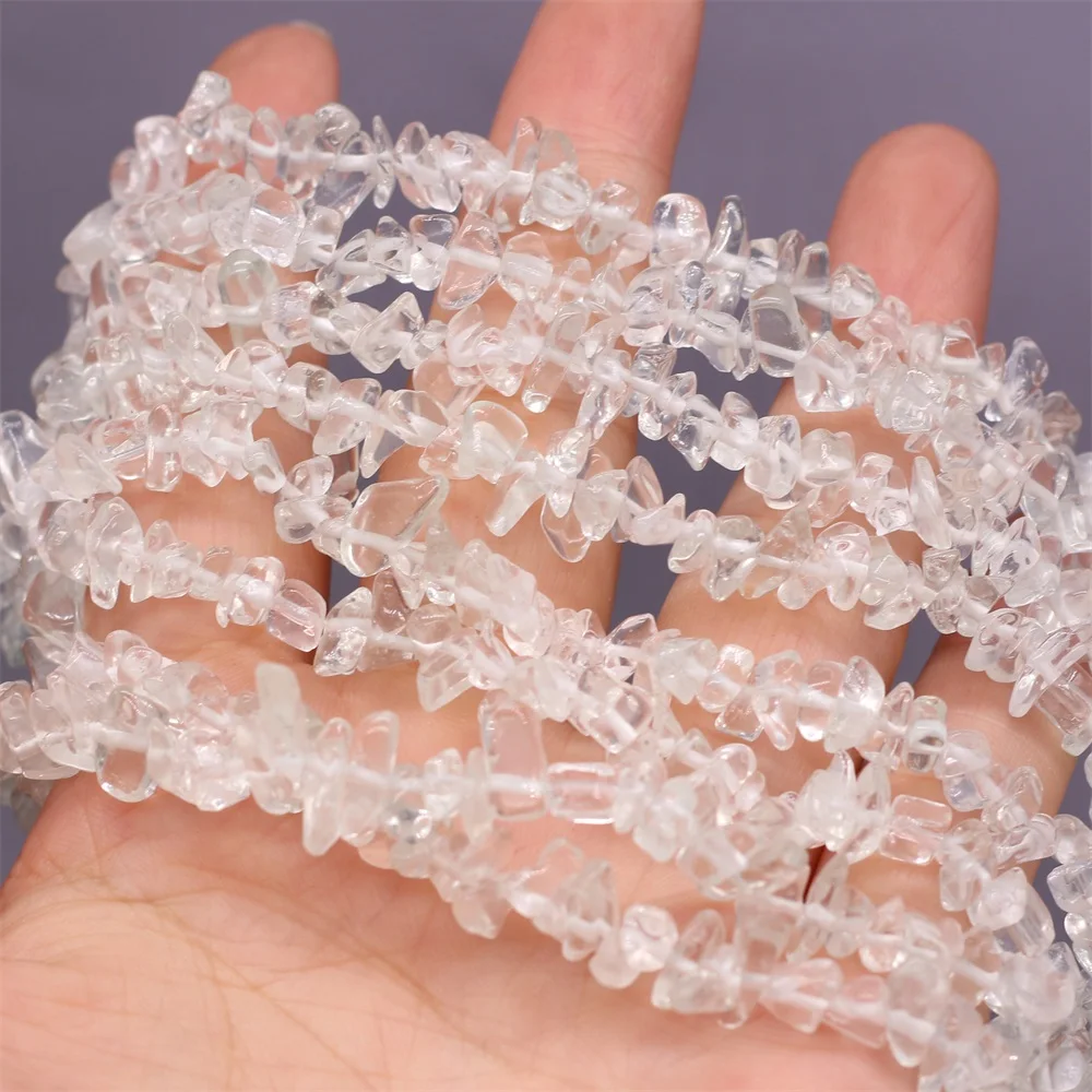 3-6mm Natural Clear Quartz Freeform Chip Stone Beads For Woman Man DIY Necklace Bracelet Jewelry Making 15