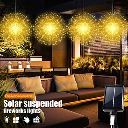 1PC hangende zonne-vuurwerkverlichting, 480LED Starburst-verlichting, waterdichte lichtslingers voor buiten, 8 modi, kerst Halloween-decor
