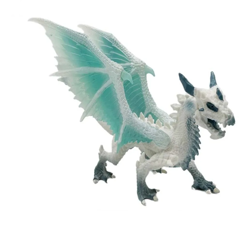 Figurines de Dragon mythe volant sur glace, pompier, bête occidentale, Simulation Warcraft, ornement en PVC, modèle Animal Dragon