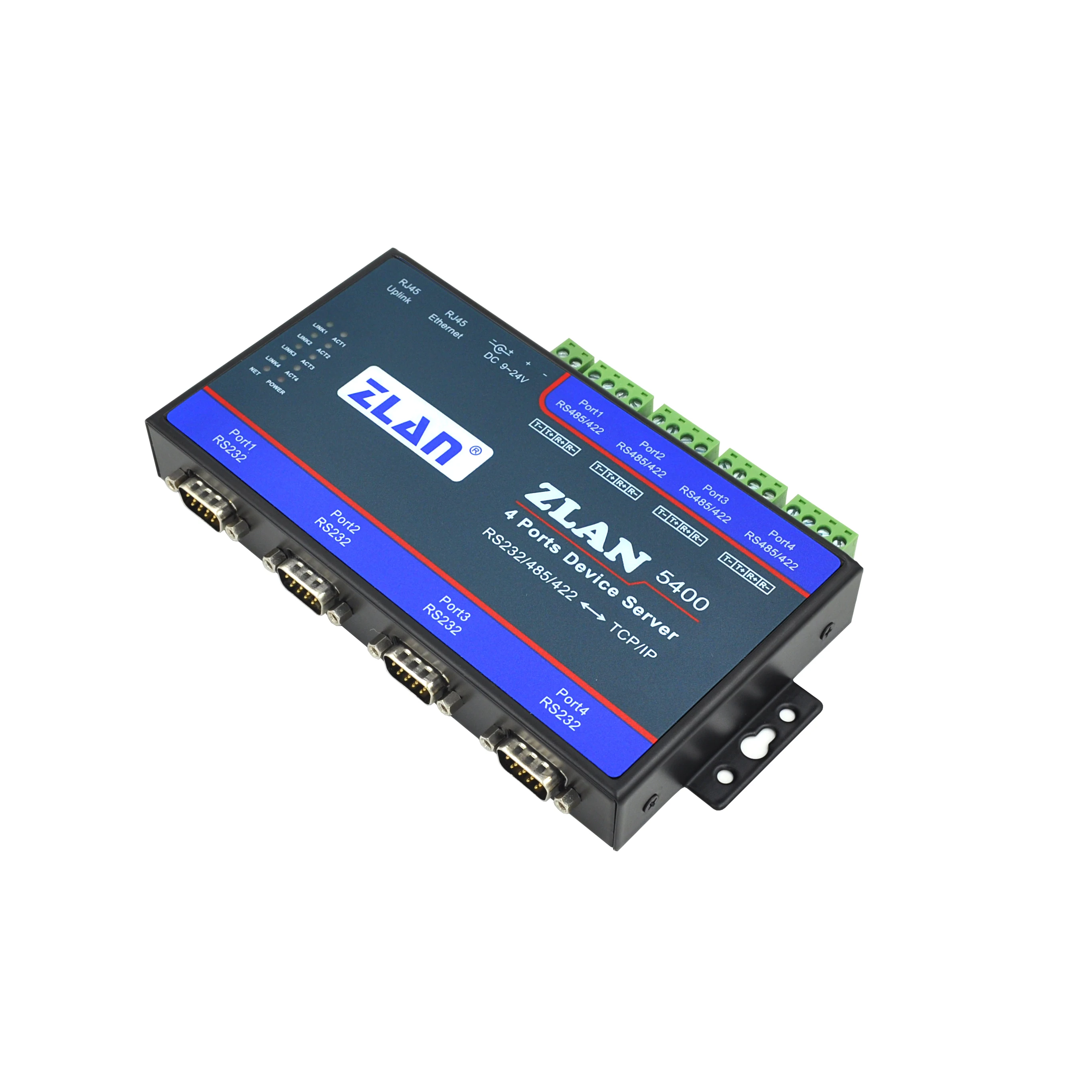 ZLAN5440 4 ports RS232 485 422 to Ethernet TCP IP RJ45 Modbus RTU to TCP Gateway Converter Serial device server