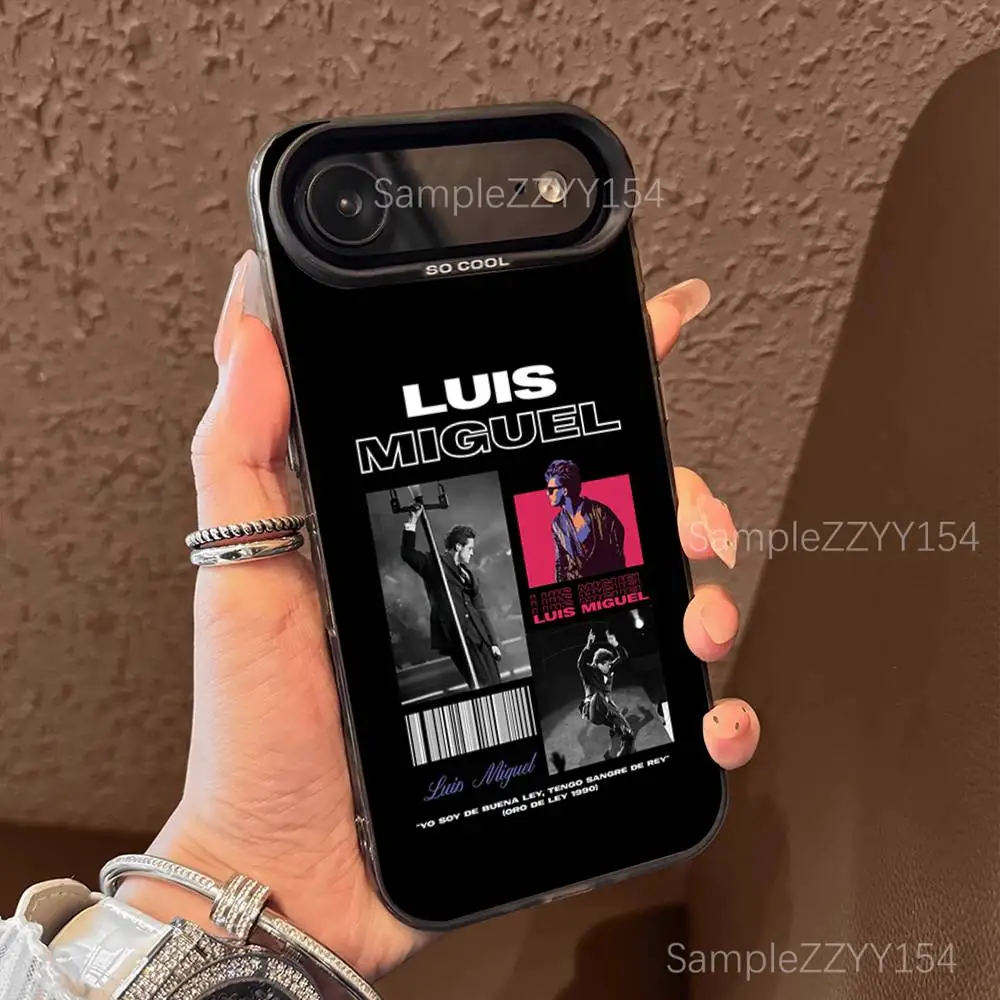 Casing Ponsel L-Luis Miguel Singer Untuk iPhone 17,16,15,14,13,12,X,8,Pro,Max,Plus,E,SE4,Air,Mini Hitam IMD Matte